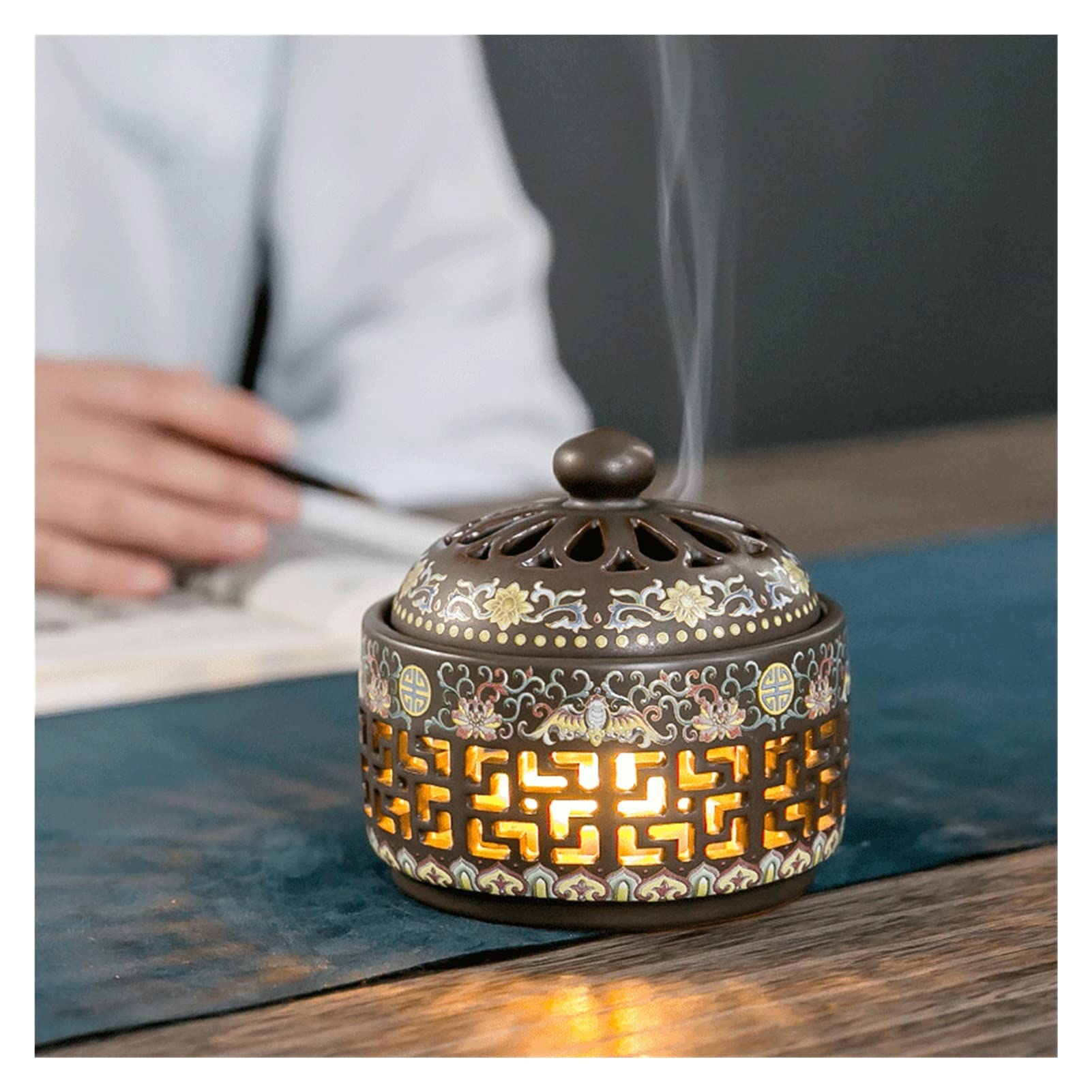 Amazon.com: Ncense Burner Night Lantern Plate Incense Sandalwood